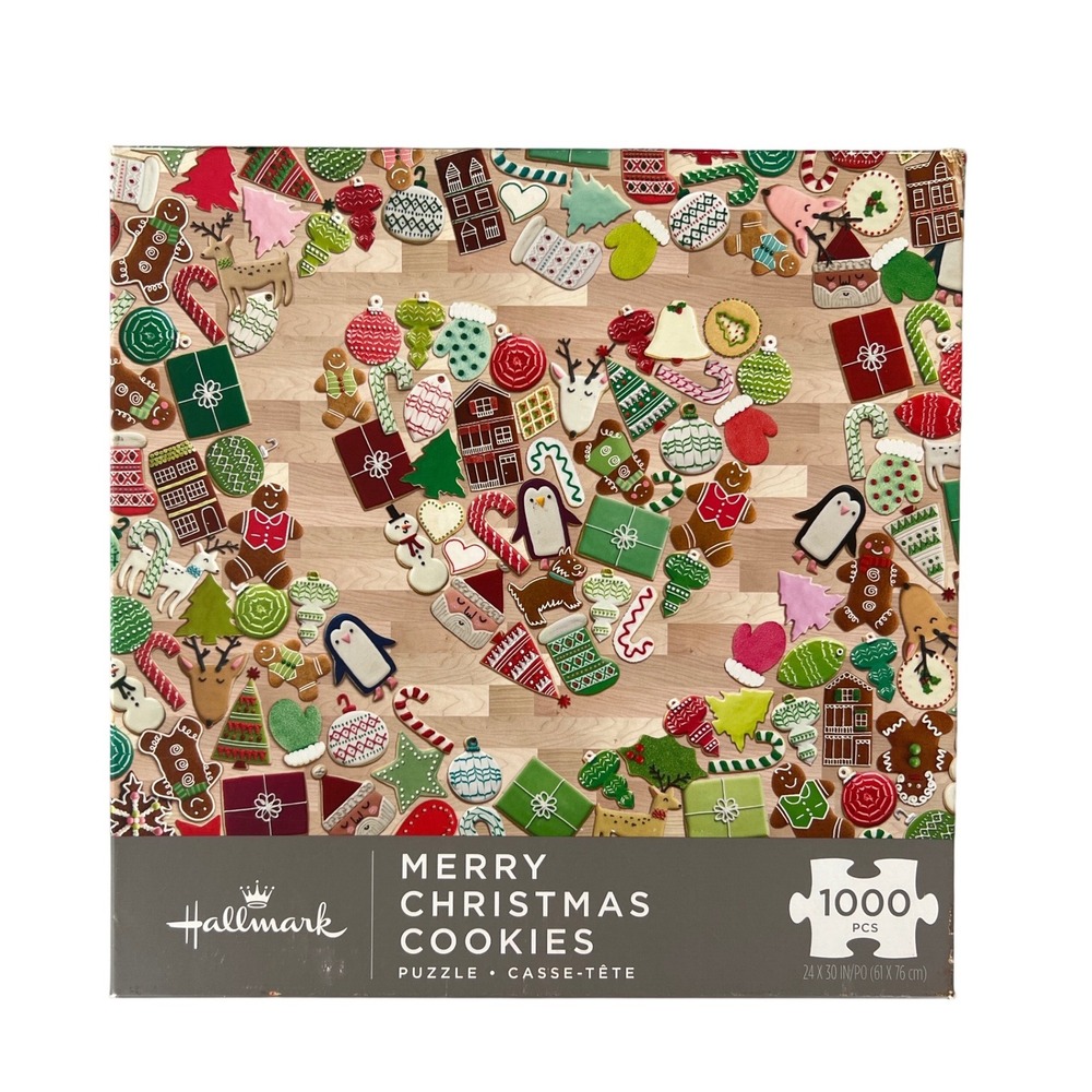 Hallmark Merry Christmas Cookies 1000 Piece Jigsaw Puzzle Holiday Decor Complete